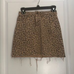 Animal print denim mini skirt size 0 Zara dupe
